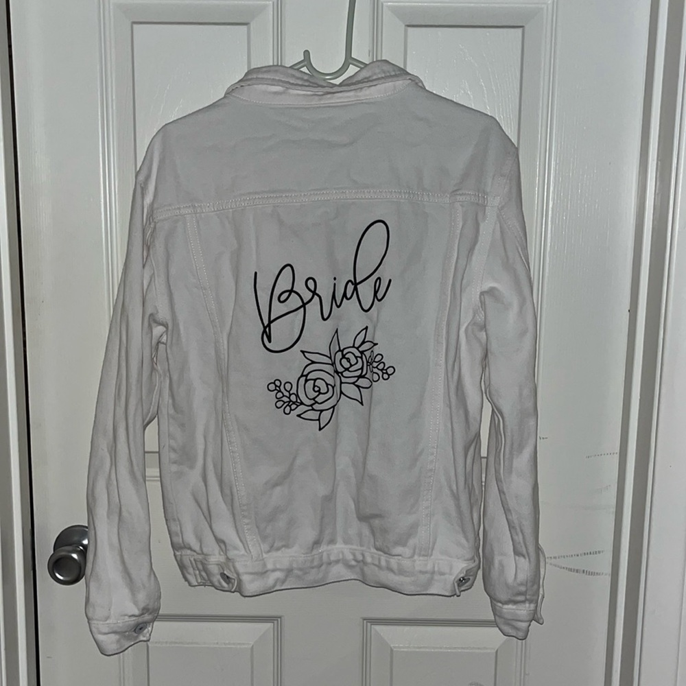 White bride denim jacket.